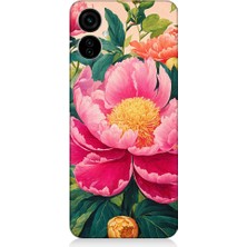 Teknomeg Tecno Camon 19 Neo Uyumlu Pembe Çiçekler Desenli Silikon Kılıf