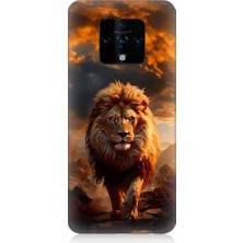 Teknomeg Tecno Camon 16 Uyumlu Yırtıcı Aslan Kral Desenli Silikon Kılıf