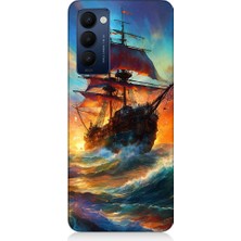 Teknomeg Tecno Camon 18 Uyumlu Kızıl Deniz Yelkenli Gemi Desenli Silikon Kılıf