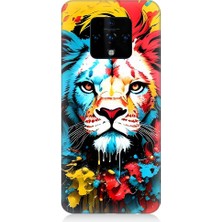 Teknomeg Tecno Camon 16 Uyumlu Renli Boyalı Aslan Yüzü Desenli Silikon Kılıf