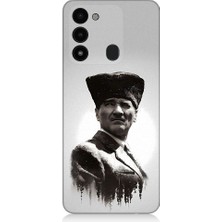 Teknomeg Tecno Spark 8c Uyumlu Mustafa Kemal Atatürk Desenli Silikon Kılıf