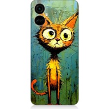 Teknomeg Tecno Camon 19 Pro Uyumlu Meraklı Şapşik Kedi Desenli Silikon Kılıf