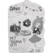 MEGA Arya Pet Taşıma Seti Pembe Kedi Desen Elbiseli