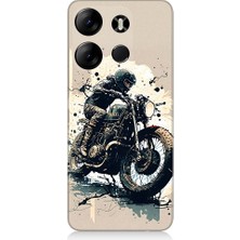 Teknomeg Tecno Spark Go 2023 Uyumlu Motorsikletçi Desenli Silikon Kılıf