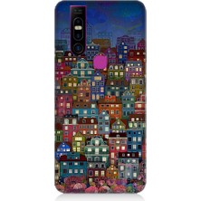 Teknomeg Infinix 5s Pro Uyumlu Minyatür Evler ve Gece Desenli Silikon Kılıf