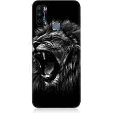 Teknomeg Infinix Hot 9 Uyumlu Saldırgan Aslan Desenli Silikon Kılıf