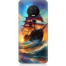 Teknomeg Infinix Note 7 Uyumlu Kızıl Deniz Yelkenli Gemi Desenli Silikon Kılıf