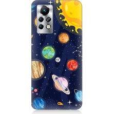Teknomeg Infinix Note 11S Uyumlu Gezegenler ve Yıldız Haritası Desenli Silikon Kılıf