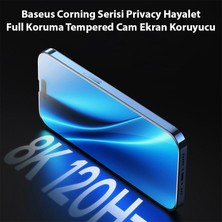 Ason Plus Baseus Corning iPhone 15 Privacy Hayalet Full Koruma Tempered Cam Ekran Koruyucu