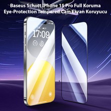 Ason Plus Baseus Schott iPhone 15 Pro Full Koruma Eye-Protection Tempered Cam Ekran Koruyucu