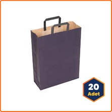 Kağıt Çanta Içten Saplı Baskısız Lacivert 80 gr 32X12X42 cm 20 Adet