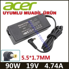 Ata Elektronik Acer Uyumlu Muadil Ürün Hipro HP-A0904A3 Adaptör Şarj 19V 4.74A 90W 19V 4.74A Dar Sarı Uç -5.5mm 1.7mm