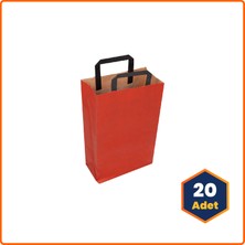 Kağıt Çanta Içten Saplı Baskısız Kırmızı 80 gr 22X10X36 cm - 20 Adet