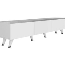 Newline Mobilya Tiefely Tv Ünitesi Beyaz- Gümüş 180 cm