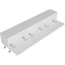 Newline Mobilya Tiefely Tv Ünitesi Beyaz- Gümüş 180 cm