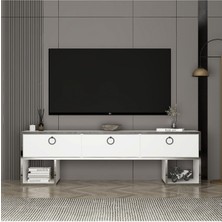 Newline Mobilya Silbery Tv Ünitesi Beyaz - Gümüş 150 cm