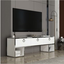 Newline Mobilya Silbery Tv Ünitesi Beyaz - Gümüş 150 cm