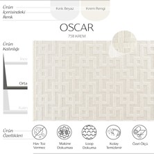 Cool Halı Oscar 7511 Krem Hav Toz Vermez Hasır Dokulu Salon Mutfak Koridor Halısı