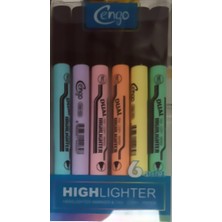 Cengo Çift Taraflı Highlighter Fosforlu Kalem Pastel Renkler 6lı Set