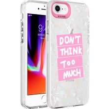 HTstore Apple iPhone Uyumlu 8 Kılıf Mermer Desenli Zore Marbello Kapak-Pembe