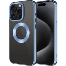 HTstore Apple iPhone Uyumlu 15 Pro Kılıf Tek Kamera Çerçeveli Logo Gösteren Zore Omega Kapak
