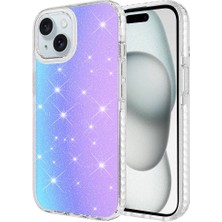 HTstore Apple iPhone Uyumlu 15 Kılıf Parlak Renk Geçişli Zore Velle Kapak-Beyaz