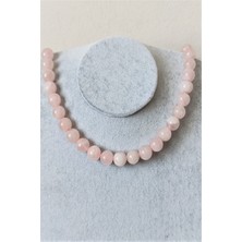 Bade Accessories 12 mm Pembe Kuvars Doğaltaş Kolye