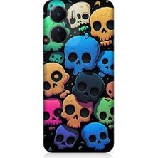 Teknomeg Vivo Y16 Uyumlu Renkli Kurukafalar Desenli Silikon Kılıf