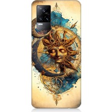 Teknomeg Vivo V21E Uyumlu Ay ve Güneş Tarot Desenli Silikon Kılıf