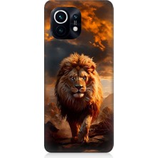 Teknomeg Xiaomi Mi 11 Uyumlu Yırtıcı Aslan Kral Desenli Silikon Kılıf