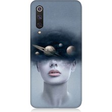 Teknomeg Xiaomi Mi 9se Uyumlu Kadın ve Evren Desenli Silikon Kılıf