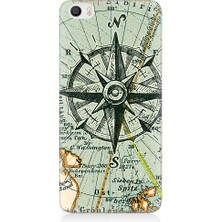 Teknomeg Xiaomi Mi 5 Uyumlu Harita ve Pusula Yönleri Desenli Silikon Kılıf