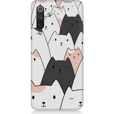 Teknomeg Xiaomi Mi 9se Uyumlu Gülen Mutlu Kediler Desenli Silikon Kılıf