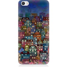 Teknomeg Xiaomi Mi 5 Uyumlu Minyatür Evler ve Gece Desenli Silikon Kılıf