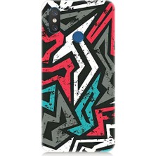 Teknomeg Xiaomi Mi 8 Uyumlu Grafiti Mozaik Desenler Desenli Silikon Kılıf