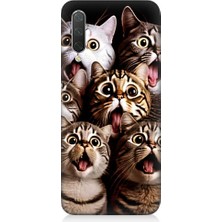 Teknomeg Xiaomi Mi 9 Lite Uyumlu Şaşkın Kediler Desenli Silikon Kılıf