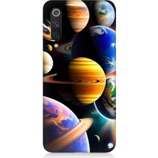 Teknomeg Xiaomi Mi 9se Uyumlu Uzaydaki Gezegenler Desenli Silikon Kılıf