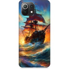 Teknomeg Xiaomi Mi 11 Lite Uyumlu Kızıl Deniz Yelkenli Gemi Desenli Silikon Kılıf