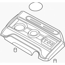 Volkswagen Jetta Tsı Motorlar Için Motor Üst Koruma Kapağı