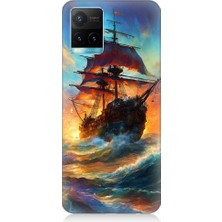 Teknomeg Vivo Y53S Uyumlu Kızıl Deniz Yelkenli Gemi Desenli Silikon Kılıf