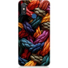 Teknomeg Xiaomi Mi 8s Uyumlu Pastel Renkli Düğüm Ipler Desenli Silikon Kılıf