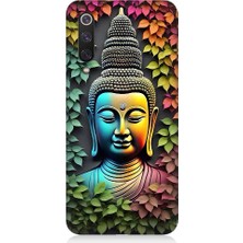 Teknomeg Xiaomi Mi 9se Uyumlu Budha ve Sarmaşık Yapraklar Desenli Silikon Kılıf