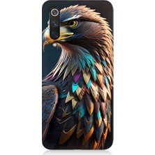 Teknomeg Xiaomi Mi 9se Uyumlu Renkli Kaya Kartalı Desenli Silikon Kılıf