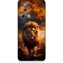 Teknomeg Xiaomi Mi 13 Lite Uyumlu Yırtıcı Aslan Kral Desenli Silikon Kılıf