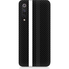 Teknomeg Xiaomi Mi 9se Uyumlu Siyah Beyaz Karbon Motif Desenli Silikon Kılıf