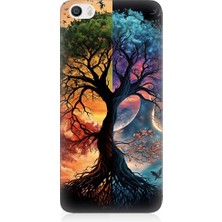 Teknomeg Xiaomi Mi 5 Uyumlu Dört Mevsim Gece Gündüz Ağaç Desenli Silikon Kılıf