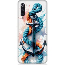 Teknomeg Xiaomi Mi 9 Uyumlu Gemi Çapası Desenli Silikon Kılıf