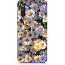 Teknomeg Xiaomi Mi 9se Uyumlu Beyaz Papatyalar Desenli Silikon Kılıf