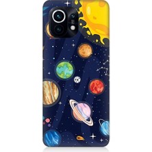 Teknomeg Xiaomi Mi 11 Uyumlu Gezegenler ve Yıldız Haritası Desenli Silikon Kılıf