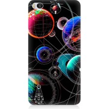 Teknomeg Xiaomi Mi 5s Uyumlu Sci Fi Gezegenler ve Vektörler Desenli Silikon Kılıf